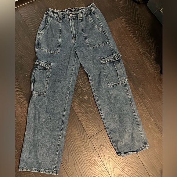 Simple Society Cargo straight high denim Jeans SZ 9/29 - Picture 4 of 9